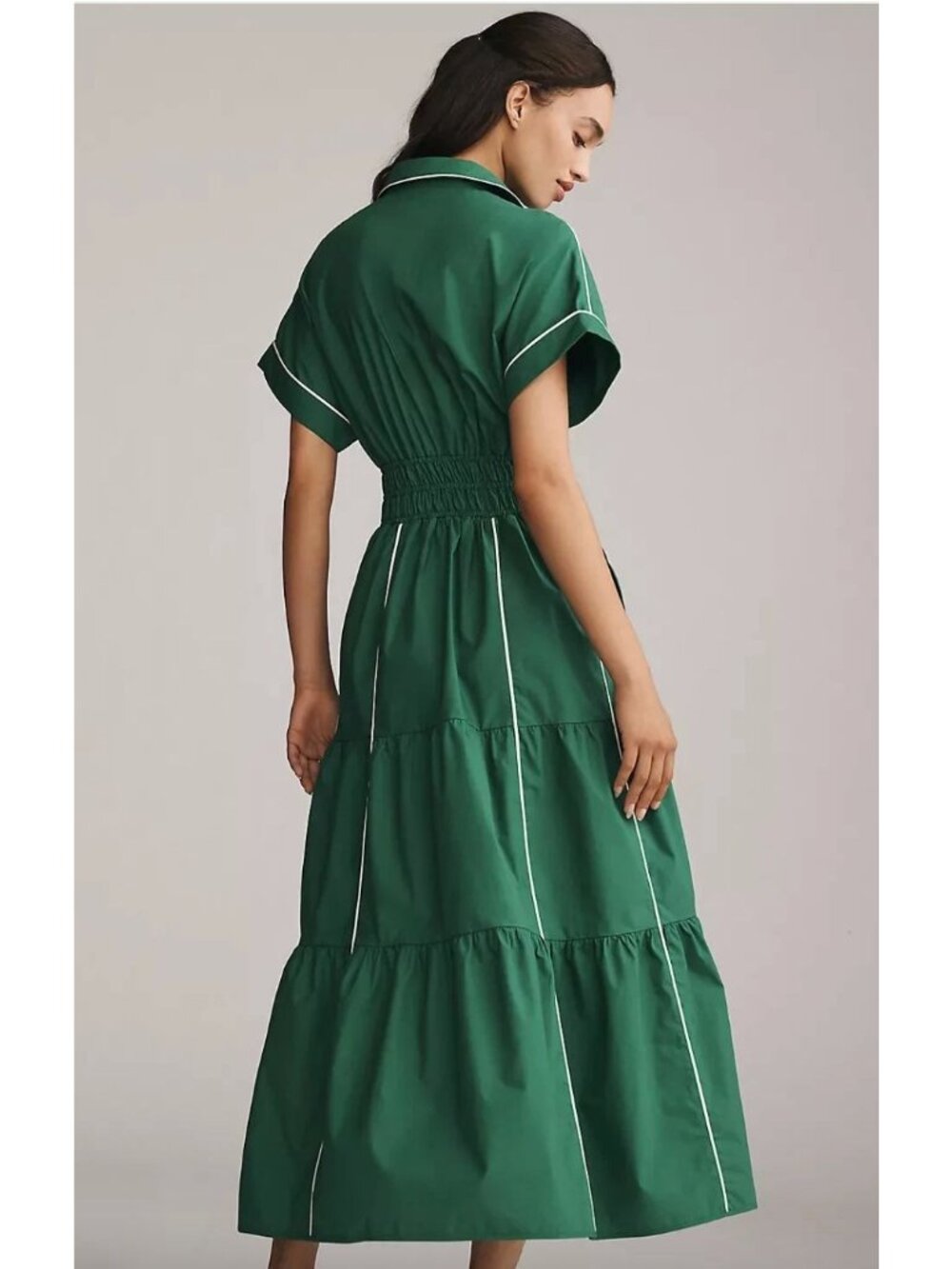 Anthropologie Somerset Maxi Dress Size XL Green Collared - Picture 2 of 6